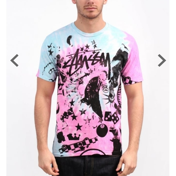 Stussy Other - Stussy Stussy Classic Collage Tie Dye Tee - Aqua Blue XL